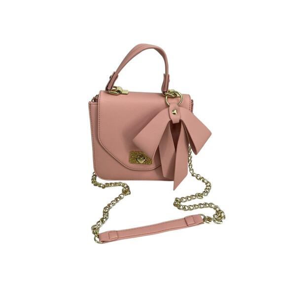 Betsey Johnson Handbags - Betsey Johnson Pink Purse Bag Top Handle Strap Pink Bow